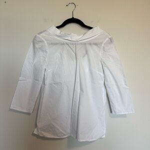 Tara Jarmon White Poplin Cotton Blouse 36